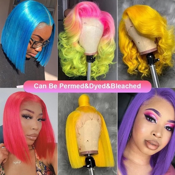 613 Blonde Short Bob Wig Human Hair 13X4 Lace Front Wigs with Baby Hair - Picture 5 of 6